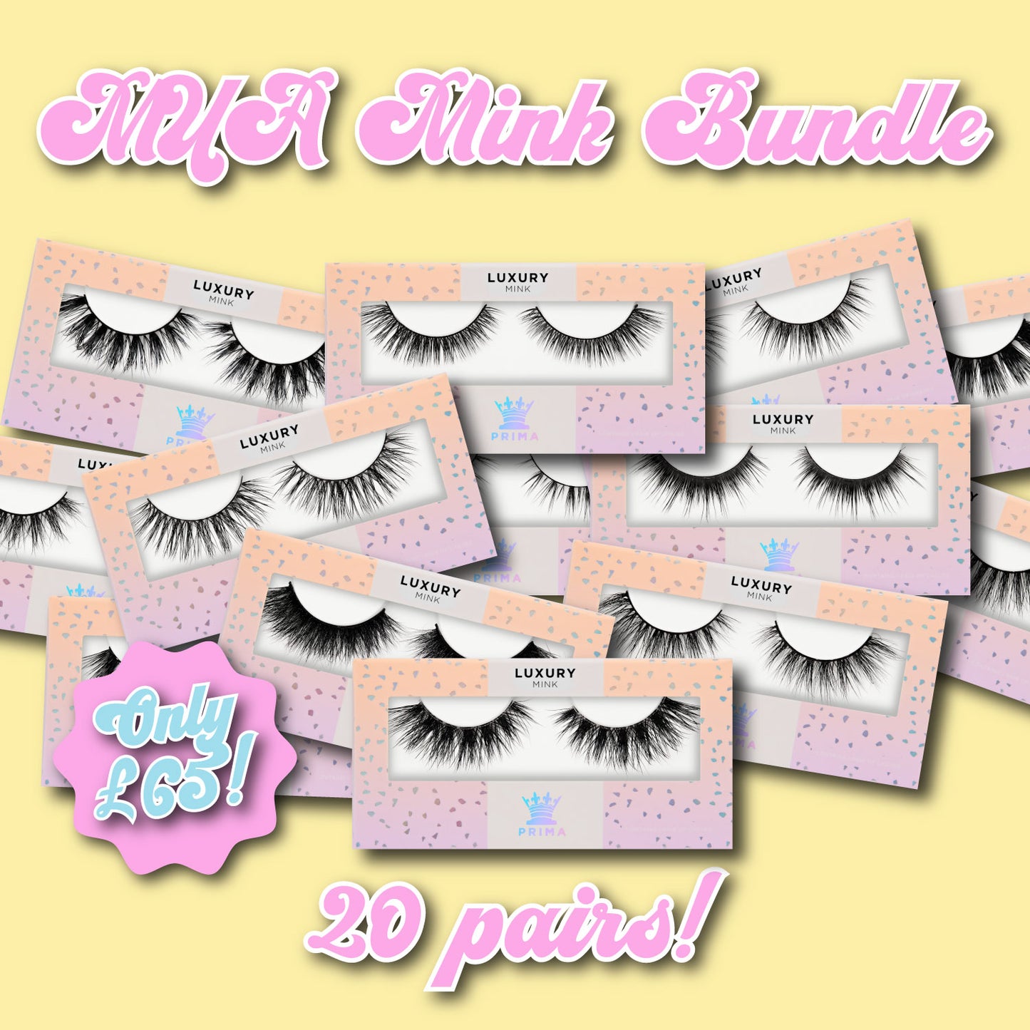 MUA Premium Mink Lash Bundle 20 Pairs (Up to £165 Value)